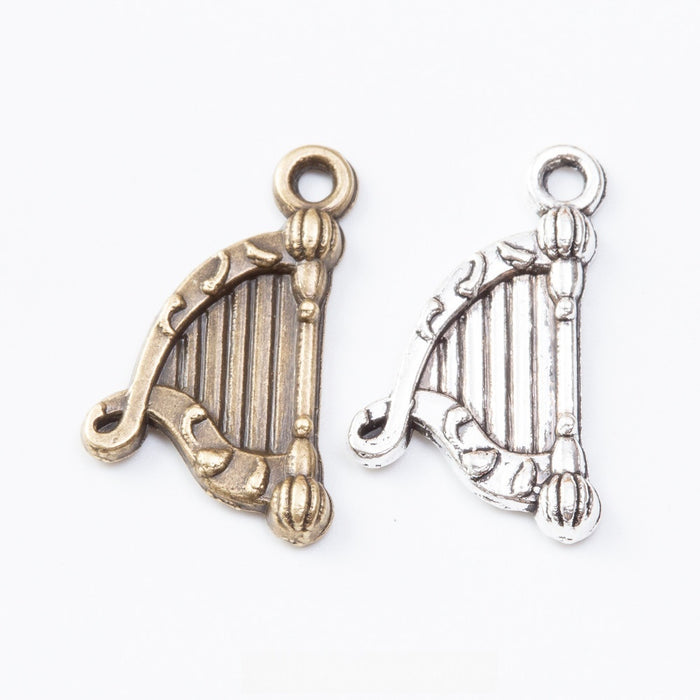 Zinc Alloy Harp Charm Pendant for DIY Necklace Bracelet Jewelry Making