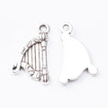 Zinc Alloy Harp Charm Pendant for DIY Necklace Bracelet Jewelry Making view 3