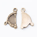 Zinc Alloy Harp Charm Pendant for DIY Necklace Bracelet Jewelry Making view 4