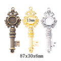 13mm Zinc Alloy Key Setting Charm Pendant for DIY Necklace Bracelet Jewelry Making view 1