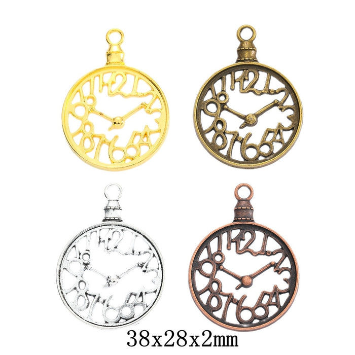 Zinc Alloy Clock Charm Pendant No.135505 for DIY Necklace Bracelet Jewelry Making