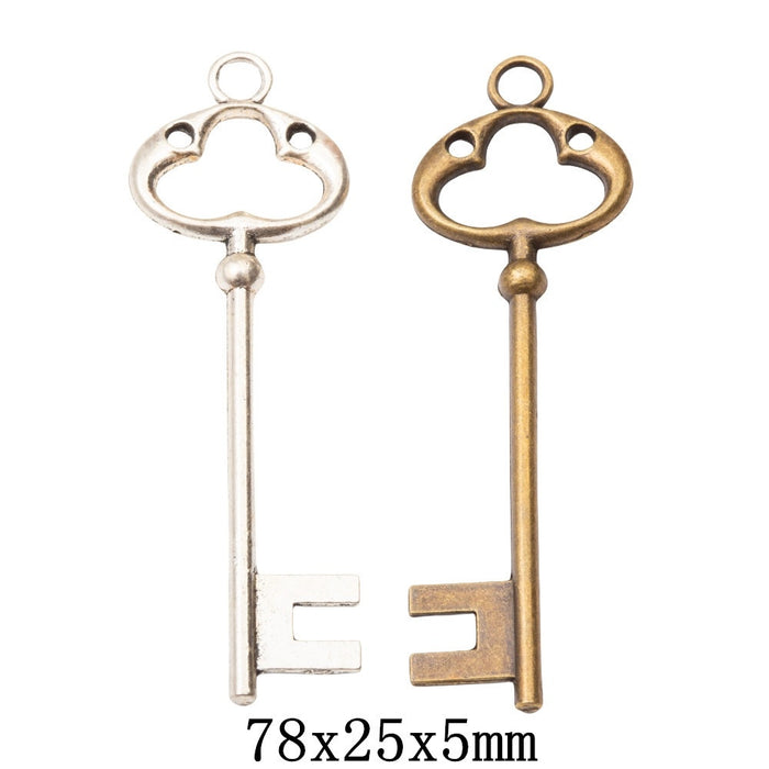 Zinc Alloy Key Charm Pendant No.309996 for DIY Necklace Bracelet Jewelry Making