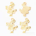 Zinc Alloy Poker Rabbit Charm Pendant for DIY Necklace Bracelet Jewelry Making view 3
