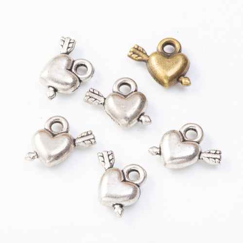 Zinc Alloy Heart Charm Pendant No.517109 for DIY Necklace Bracelet Jewelry Making
