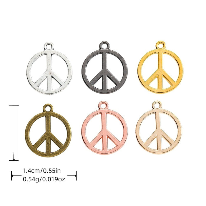 Zinc Alloy Peace Sign Charm Pendant No.107750 for DIY Necklace Bracelet Jewelry Making
