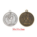 Zinc Alloy Woman Head Charm Pendant No.255089 for DIY Necklace Bracelet Jewelry Making view 1