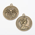 Zinc Alloy Woman Head Charm Pendant No.255089 for DIY Necklace Bracelet Jewelry Making view 2