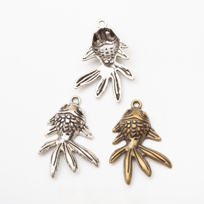 Zinc Alloy Goldfish Charm Pendant No.544915 for DIY Necklace Bracelet Jewelry Making