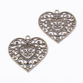 Zinc Alloy Heart Charm Pendant No.952716 for DIY Necklace Bracelet Jewelry Making view 3