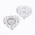 Zinc Alloy Heart Charm Pendant No.952716 for DIY Necklace Bracelet Jewelry Making view 2