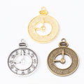 Zinc Alloy Clock Charm Pendant No.143475 for DIY Necklace Bracelet Jewelry Making view 1