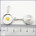 Zinc Alloy Frying Pan Charm Pendant for DIY Necklace Bracelet Jewelry Making view 3