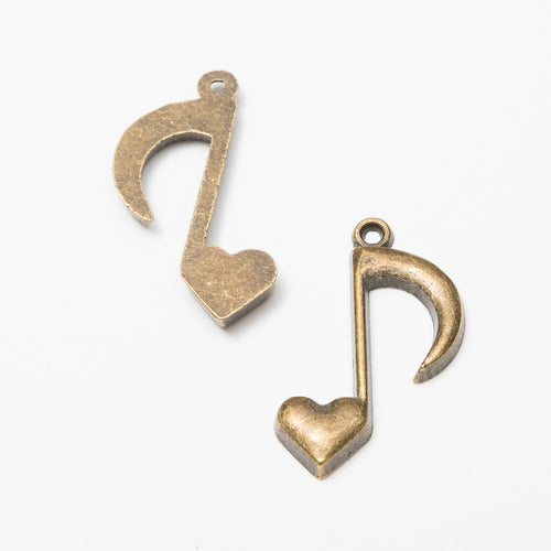 Zinc Alloy Music Note Charm Pendant No.607327 for DIY Necklace Bracelet Jewelry Making