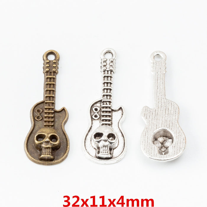 Zinc Alloy Guitar Charm Pendant No.039771 for DIY Necklace Bracelet Jewelry Making
