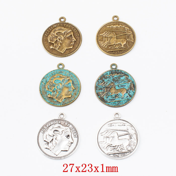 Zinc Alloy Woman Head Charm Pendant No.630721 for DIY Necklace Bracelet Jewelry Making