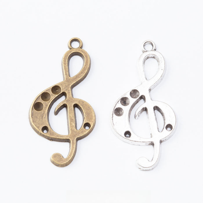 Zinc Alloy Music Note Charm Pendant No.923295 for DIY Necklace Bracelet Jewelry Making