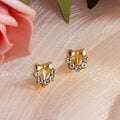 Elegant Korean Bowknot Rhinestone Hoop Stud Earrings, Alloy Geometric Sweet Jewelry For Women Earrings view 3