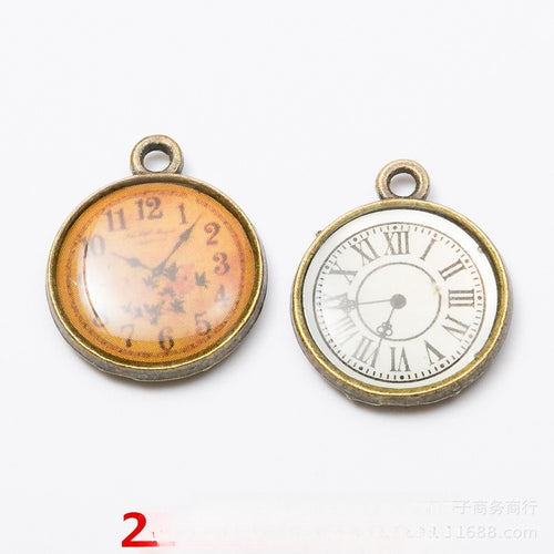 Antique Bronze Zinc Alloy Clock Charm Pendant for DIY Necklace Bracelet Jewelry Making