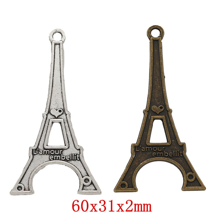 Zinc Alloy Eiffel Tower Charm Pendant No.931139 for DIY Necklace Bracelet Jewelry Making