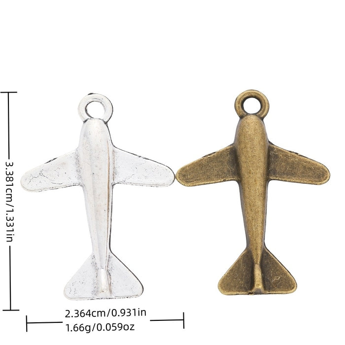 Zinc Alloy Airplane Charm Pendant No.471609 for DIY Necklace Bracelet Jewelry Making