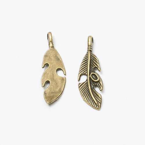 Zinc Alloy Leaf Charm Pendant No.844836 for DIY Necklace Bracelet Jewelry Making