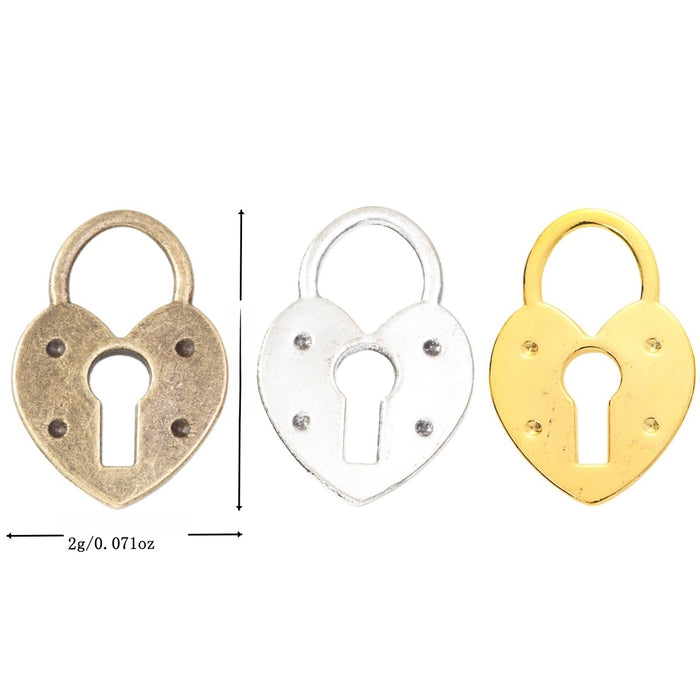 Zinc Alloy Heart Lock Charm Pendant No.388210 for DIY Necklace Bracelet Jewelry Making