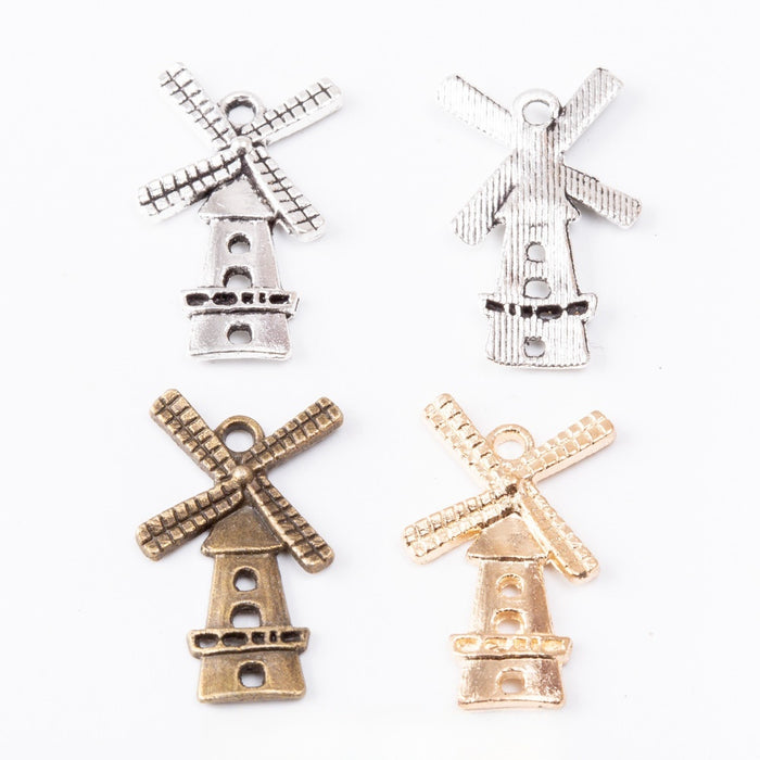 Zinc Alloy Windmill Charm Pendant for DIY Necklace Bracelet Jewelry Making
