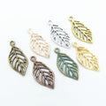 Zinc Alloy Leaf Charm Pendant No.336455 for DIY Necklace Bracelet Jewelry Making view 1