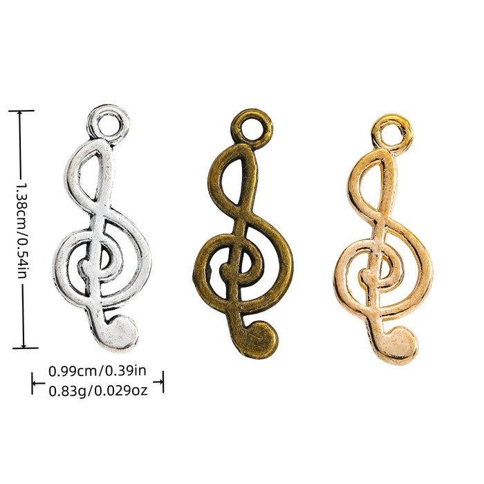 Zinc Alloy Music Note Charm Pendant No.758027 for DIY Necklace Bracelet Jewelry Making