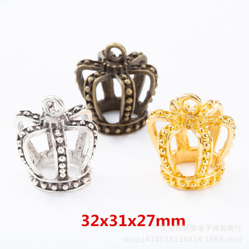 Zinc Alloy Crown Charm Pendant No.922875 for DIY Necklace Bracelet Jewelry Making