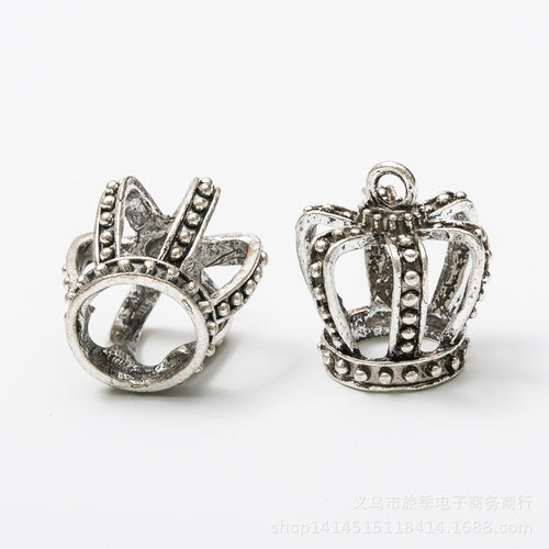 Zinc Alloy Crown Charm Pendant No.922875 for DIY Necklace Bracelet Jewelry Making