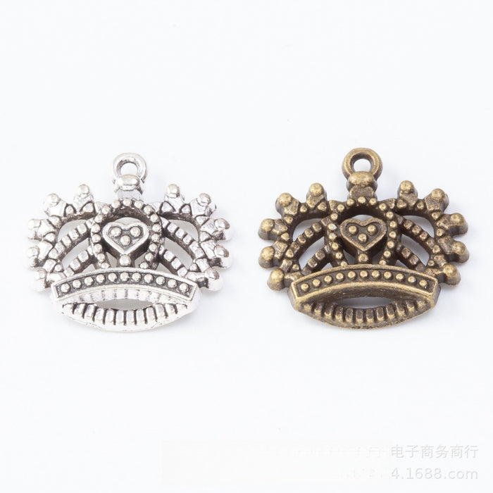 Zinc Alloy Crown Charm Pendant No.102016 for DIY Necklace Bracelet Jewelry Making