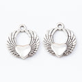 Zinc Alloy Winged Heart Charm Pendant No.887603 for DIY Necklace Bracelet Jewelry Making view 3