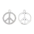 Zinc Alloy Peace Sign Charm Pendant No.777086 for DIY Necklace Bracelet Jewelry Making view 3