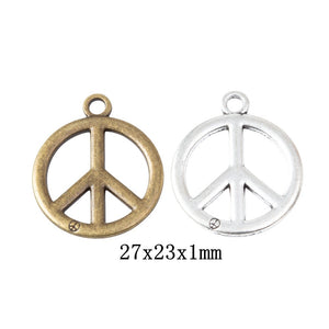 Zinc Alloy Peace Sign Charm Pendant No.777086 for DIY Necklace Bracelet Jewelry Making