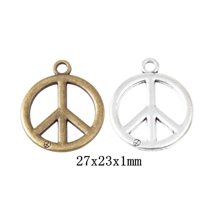 Zinc Alloy Peace Sign Charm Pendant No.777086 for DIY Necklace Bracelet Jewelry Making