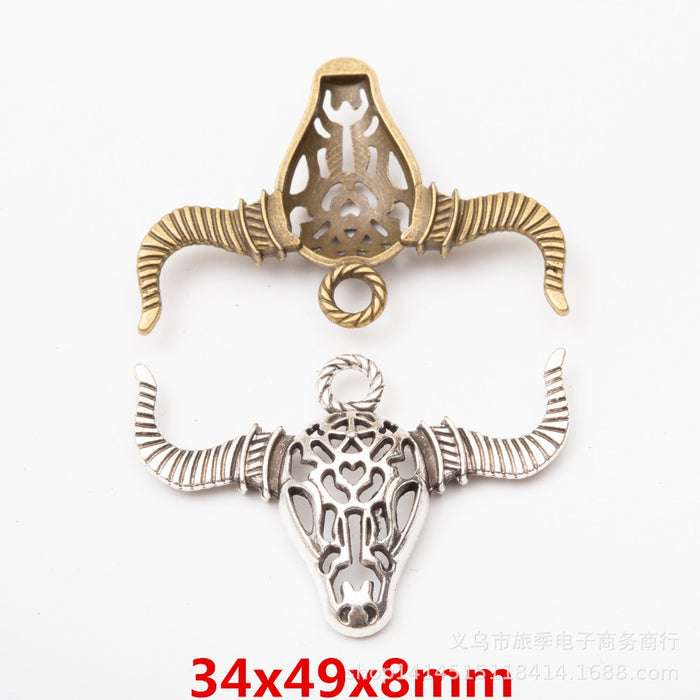 Zinc Alloy Bull Head Charm Pendant No.161794 for DIY Necklace Bracelet Jewelry Making