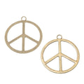 Large Round Peace Sign Metal Charms in Two Finishes view 5