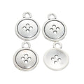 Zinc Alloy Round Button Charm Pendant for DIY Necklace Bracelet Jewelry Making view 3
