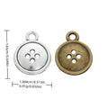 Zinc Alloy Round Button Charm Pendant for DIY Necklace Bracelet Jewelry Making view 1