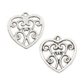 Zinc Alloy Heart Charm Pendant No.344551 for DIY Necklace Bracelet Jewelry Making view 2