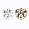 Zinc Alloy Heart Charm Pendant No.344551 for DIY Necklace Bracelet Jewelry Making view 4