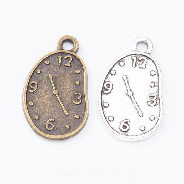 Zinc Alloy Clock Charm Pendant No.469635 for DIY Necklace Bracelet Jewelry Making