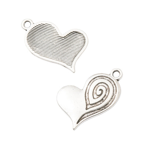 Zinc Alloy Heart Charm Pendant No.686987 for DIY Necklace Bracelet Jewelry Making