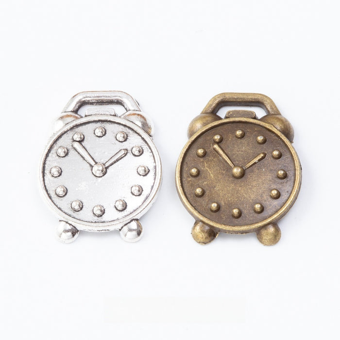 Zinc Alloy Clock Charm Pendant No.301177 for DIY Necklace Bracelet Jewelry Making