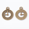 Zinc Alloy Clock Charm Pendant No.989026 for DIY Necklace Bracelet Jewelry Making view 2