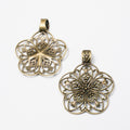 Zinc Alloy Flower Charm Pendant No.064993 for DIY Necklace Bracelet Jewelry Making view 3
