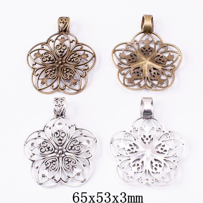 Zinc Alloy Flower Charm Pendant No.064993 for DIY Necklace Bracelet Jewelry Making