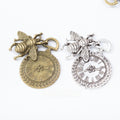 Zinc Alloy Bee Clock Charm Pendant for DIY Necklace Bracelet Jewelry Making view 1