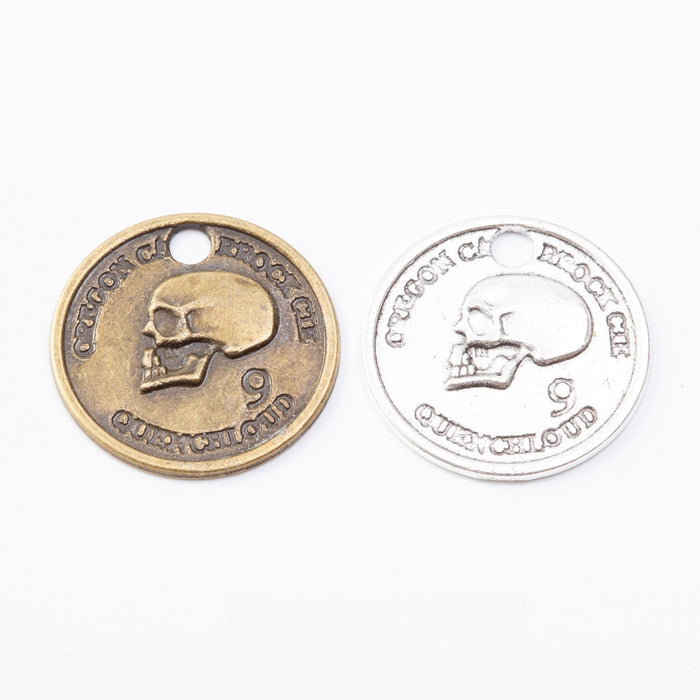 Zinc Alloy Skull Charm Pendant No.936455 for DIY Necklace Bracelet Jewelry Making